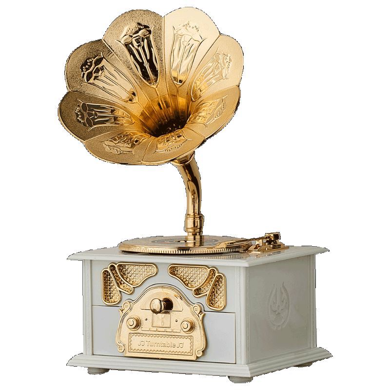 Picture of Luxury Home Ornaments Vintage Antique Wooden Metal Phonograph Music Box for Living Room Desktop Decoration Birthday Gifts  5.0