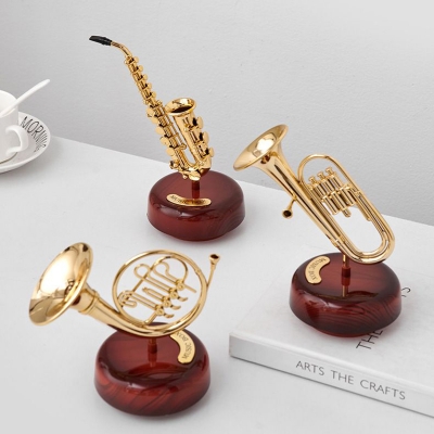 Picture of Music Box Wind Up Musicbox Twirling Music Box Rotating Base Brass Wind Instrument Replica Artware Gift for Christmas Birthday