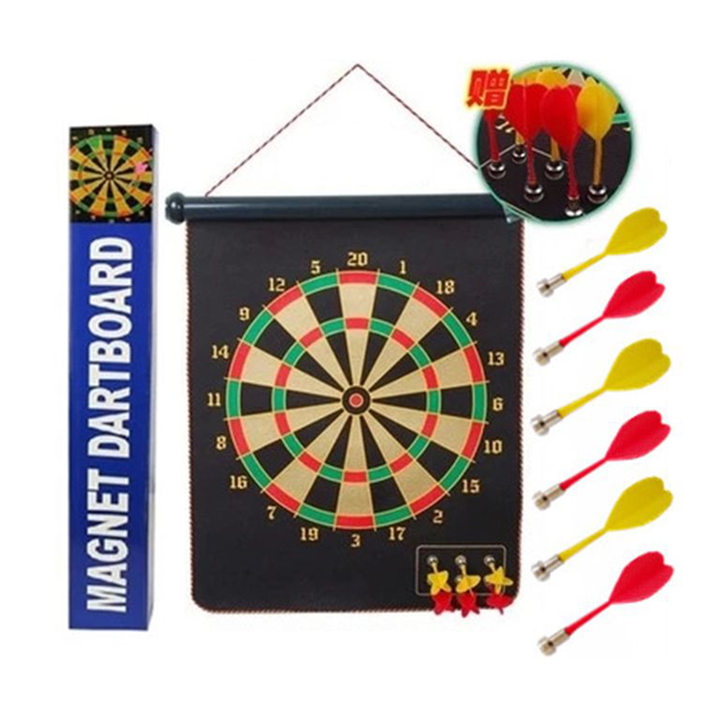 Picture of 12/15/17 Inch Magnetic Dartboard Darts Suit Double Sided Flocking Dartboards Dart Plate of Safety Dart Safety Game Board Toy