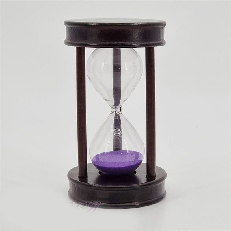 Picture of Retro Wooden Hourglass Timer – 5 Minute Sand Timer with Blue Sand & Wooden Base – Home Decor & Desk Gift