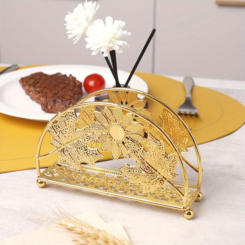 Picture of Napkin Holder Gold Sonwaha Napkin Holders for Tables,Napkin Holders for Kitchen Modern Napkin Holder Paper Napkins Holder for Dining,Picnic Table,Kitchen Countertops,Indoor&Outdoor Use