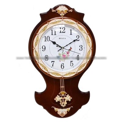 Picture of Wall Clock Clock Quartz Clock European Mute Swing Retro American Antique Quartz Clock Sweeping Movement Movement Garden
