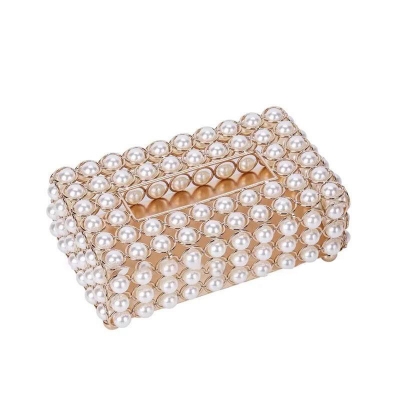 Picture of Luxury Simulation Pearl Tissue Box Storage Case Desktop Napkin