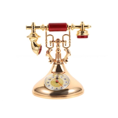 Picture of Retro Telephone Model Alarm Clock Creative Timekeeper Desktop Destop Rena'i for baby house bedside table decoration