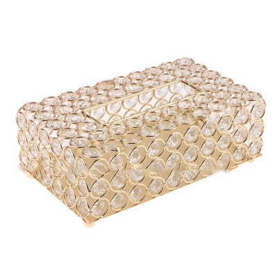 Picture of Tray Paper Rack Crystal Facial Tissue Box Holder Crystal Cube Napkin Dispenser Bedroom Office Hotel Cafe Coffee House Bar
