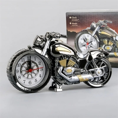 Picture of Creative Motorcycle Motorbike Pattern Alarm Clock Desk Clock
