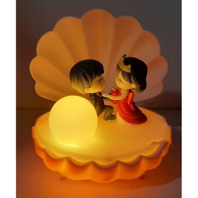 Picture of Cute Couple Glass Snow Dome Globe Showpiece with Colourful Lights for Giftingpecial Someone