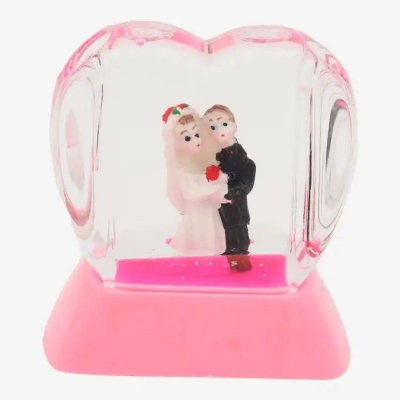 Picture of 2024 Valentine's Day gift Heart Design Romantic Love With Light & Music Glass Gift Decorative