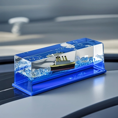 Picture of Unique Liquid Wave Cruise Ship Decoration,Titanic,Cruise Ship That No Longer Sinks, for Car Dashboard Decorative Showpiece/Idol, Paperweight, Home Decor Decoration & Gifting Purpose