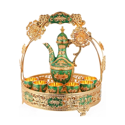 Picture of Luxury Arabic Style Tea Set Showpiece – 7 Pcs Decorative Gift Set