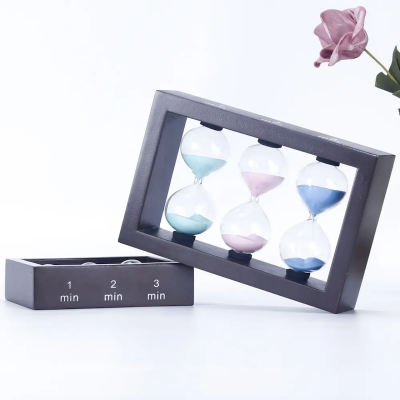 Picture of 3-in-1 Sand Timer – 1, 2, 3 Minute Hourglass for Kitchen, Study & Office Desk Decoration