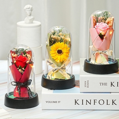 Picture of Everlasting LED Rose in Glass Dome – Romantic Gift for Valentine’s Day, Anniversary, Eid,Christmas & Home Decor