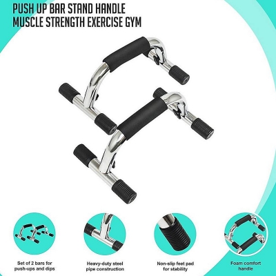 Picture of Combo Pack of 2 Pieces High Push Up Stand - Silver and Black