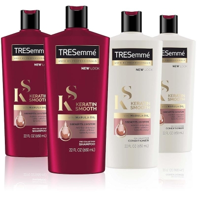 Picture of ORIGINAL--TRESemme Keratin Smooth Shampoo 700 ml, With Keratin & Argan Oil for Straighter, Shinier Hair - Nourishes Dry Hair & Controls Frizz, For Men & Women