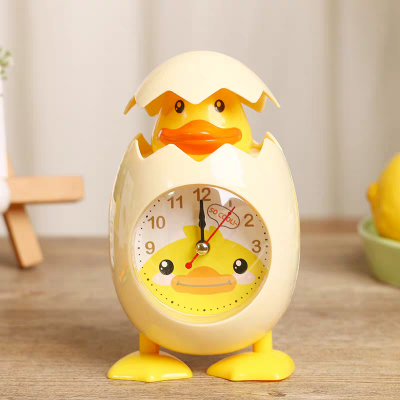 Picture of Cute Chicken Egg-Shaped Cartoon Alarm Clock for Kids | 8.5 cm Analog Desk Clock | Bedroom Decor | Best Return Birthday Gift for Boys & Girls