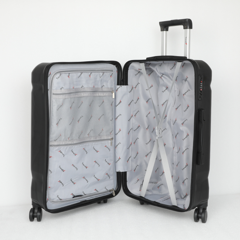 Picture of Travello Luxury Plus 24 Inch Ultra Light Weight Strong Build Quality Water-Resistant Double Caster Wheel Bigger Space Hardtop Luggage-Trolley Black