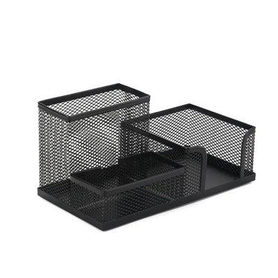 Picture of Multifunction Metal Mesh Office Desk Organizer Pen Business Card Holder Stationery Organizer