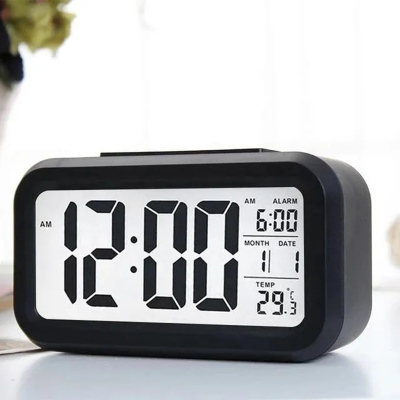 Picture of Digital Alarm Clock LED Digital Desk Clock Table Electronic Clock Sound Control Backlight Alarm Clocks Bedroom Bedside Kid Home Decor Despertador 4.3" LED Display with Tempe