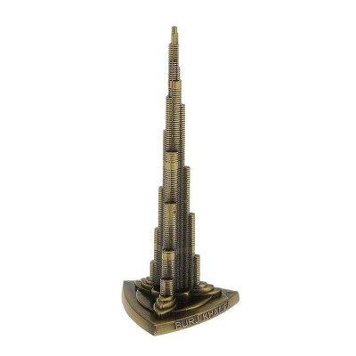 Picture of Dubai Burj Khalifa Tower Miniature, Dubai City Landmark, Souvenir, Model, Replica, Monuments, Decorative Showpiece for Home, Antique Finish (12cm) (S1)