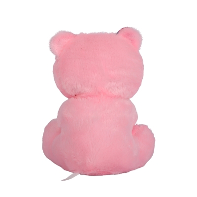 Picture of Cute Pink Teddy Bear Stuffed Toy with Pink & Golden Heart