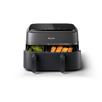 Picture of "Philips Airfryer NA350/00 – Dual Drawer, 9.5 Qt (9L) Capacity *Special Feature Programmable, *Temperature Control,* Timer Product Dimensions *15""D x 17.4""W x 12.3""H*Capacity 9 Liters *Material Plastic"