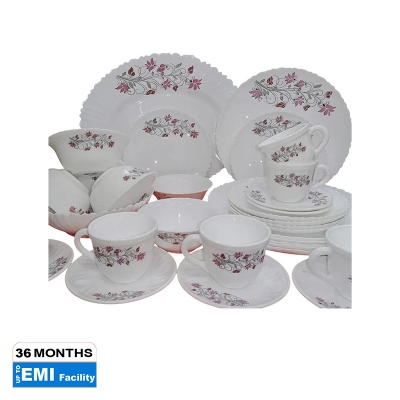 Picture of 32 Pcs Pyrex Opal Glassware White Oven Save Dinner Set - Dinner Set