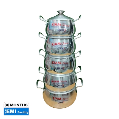 Picture of Kiam Heavy Thick Base Belly Shape Saucepan 10 in 1 set