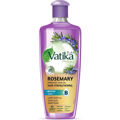 Picture of Vatika Naturals Rosemary Oil for Hair Growth 200ml | Infused with Biotin | Promotes Stronger Hair Growth Prevents Hair Fall | Scalp Nourishment in 20 minutes | No Parabens Sulphates or Silicones