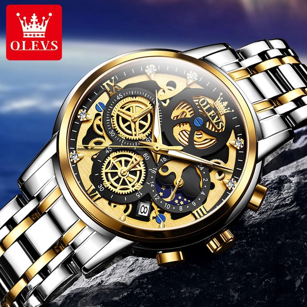 Picture of OLEVS Top Luxury Brand Sport Wristwatches Men Luminous Quartz Watch Casual Chronograph Stainless Steel Male Clock - 9947