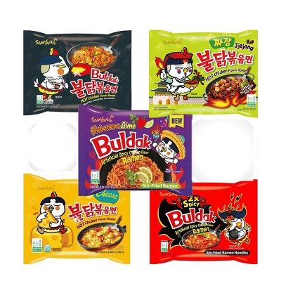 Picture of SPICEHUB Samyang Korean Buldak en Spicy Ramen Noodles Challenge Assorted Box (5 Packs with 5 Different Random Flavours)
