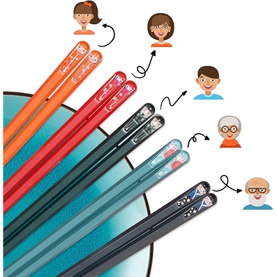 Picture of Reusable Fiberglass ChopsticksDishwasher Safe Japanese Chinese Chopsticks5 Pairs Multicolor Non-Slip Chop Sticks Gift Set for Food Sushi Hot Pot Noodles 9.5 Inch