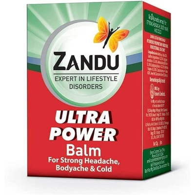 Picture of Zandu Ultra Power Balm | For Pain Relief from Strong Headache Bodyaches & Cold | Bone Joint & Muscle Care | 8  ML