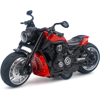 Picture of Pull Back Motorcycle Toys - Toy Motorcycle with Flashing Light up and Sounds for Aged 3+ Kids Christmas Birthday Gifts. (Red)