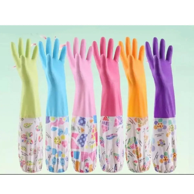 Picture of High Quality Full Hand Printed Dish Washing Gloves Multicolor 