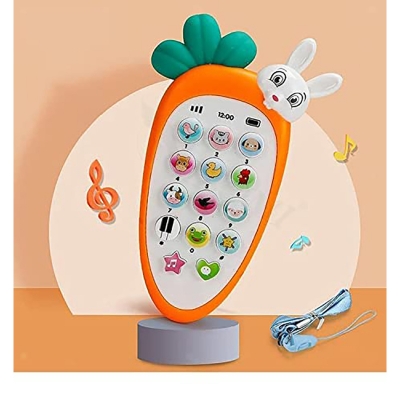 Picture of Toys Rabbit Phone Smart Phone Cordless Feature Mobile Phone Toys Mobile Phone for Kids Phone Small Phone Toy Musical Toys for Kids Smart Light (Rabbit Phone) - Multicolor