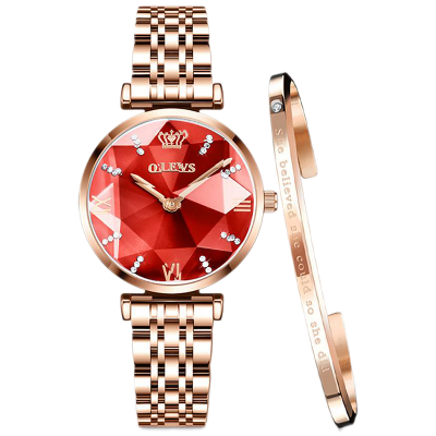 Picture of OLEVS luxurious stainless steel diamond shape watch waterproof for womens