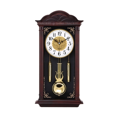 Picture of Luxury Imitation Wood Grain Retro Silent Swing Wall Clocks Large Pendulum Wall Clocks Living Room Reloj De Pared Modern Design