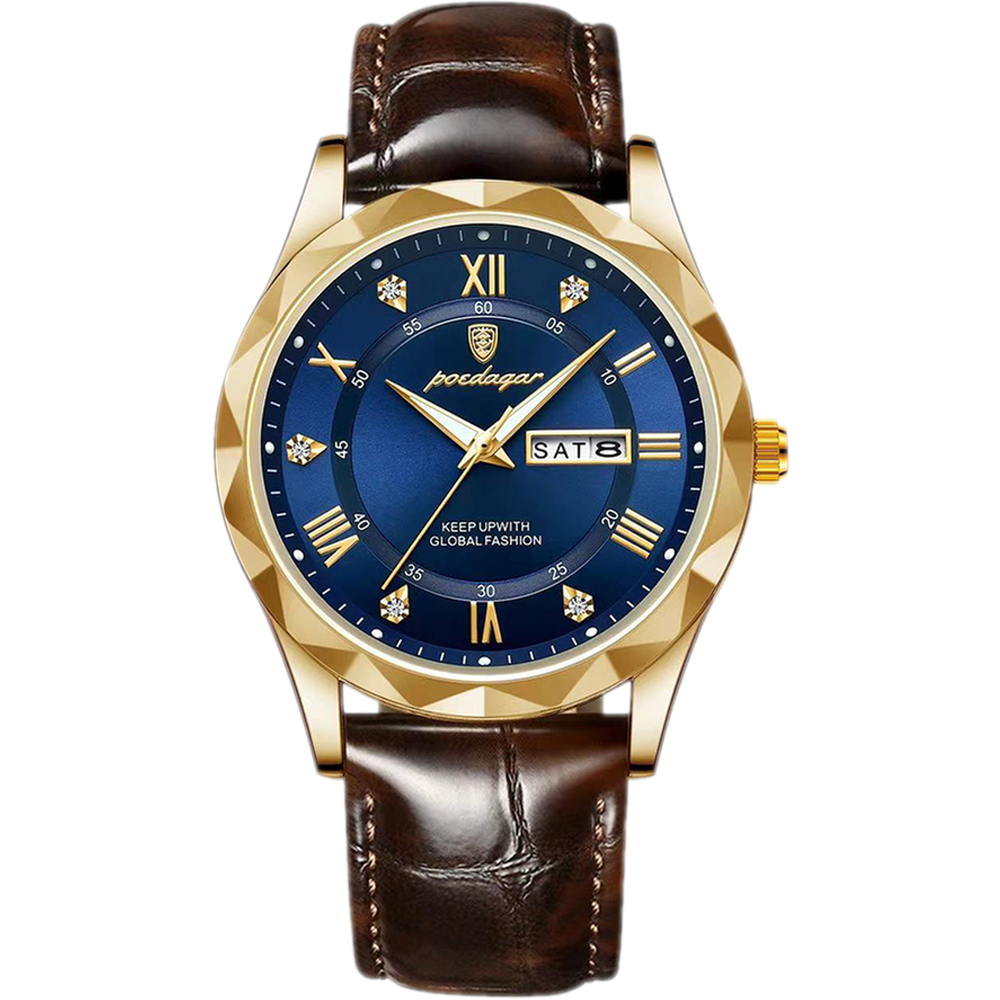 Picture of Poedagar Leather Quartz Business Analog Wristwatch for Men (615 )