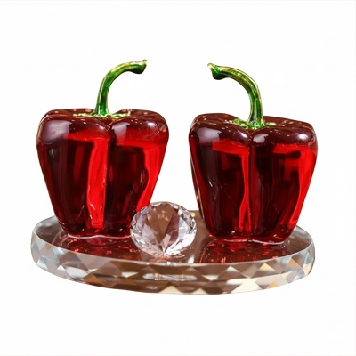 Picture of Crystal Chili Figurine Glass Bell Pepper Paper Sheep Class Car Perfume Bottle - Red
