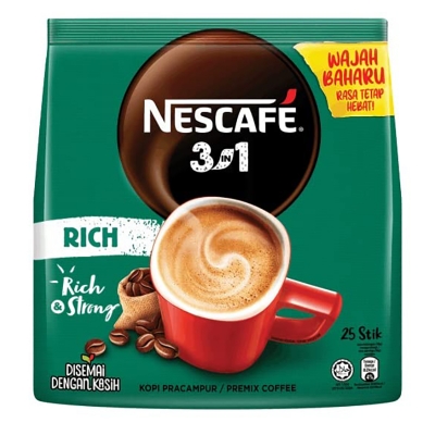 Picture of Nescafe 3 In1 Rich Premix Coffee 25 Sticks 450Gram Bag