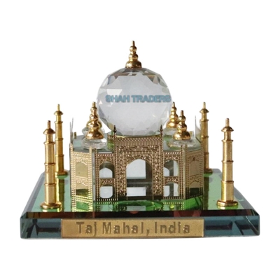Picture of valentine day best gift for husband anad wife, girlfriend, boyfriend, fraind Collectible  Metal & Crystal Taj Mahal Showpiece, Medium, Multicolour