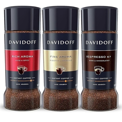 Picture of Davidoff Coffee Variety Pack Of Rich Aroma + Fine Aroma + Espresso 57 100 Gram Each (Pack Of 3) Granule Bottle