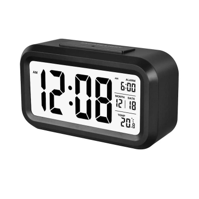 Picture of LED Display Time Alarm Clock Night Lights Thermoeter Lamp Snooze Rectangle Function Desk Clocks(Multicolor)