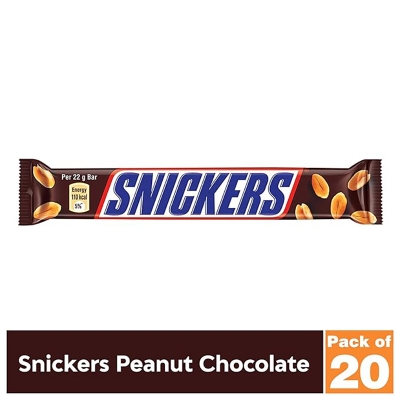 Picture of Snickers Peanut Chocolate Bar 22 Gram X Pack Of 20