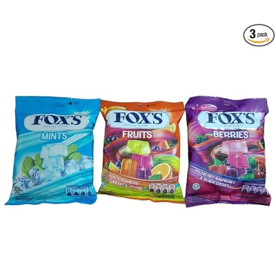 Picture of Fox's Crystal Clear Mints.Berries.Fruits Pack of 3 Pouch 3 x 90 g