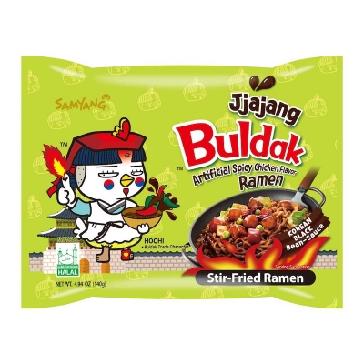 Picture of Samyang Jjajang Buldak 140g / Spicy Black Bean x Roasted Chicken Buldak Ramen / NEW Buldak 1 Packet
