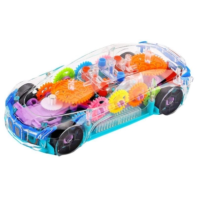 Picture of Racing Car Musical Toys 360 Degrees Rotating Transparent Concept Racing Car With Music & 3D Flashing Lights For 2-5 Year Kids - Pack of 1, Multicolour