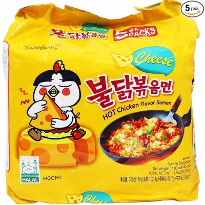 Picture of Samyang Hot Chicken Ramen Cheese Noodles 5 X 140 grams