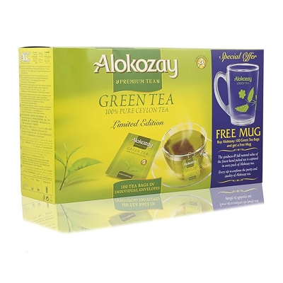 Picture of ALOKOZAY GREEN TEA 100 BAGS with FREE MUG
