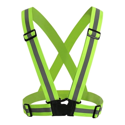 Picture of Reflective Safety Harness Vest Green Color